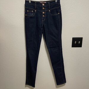 Judy Blue Made in the USA Dark Denim Button Fly Skinny Jeans Size 9